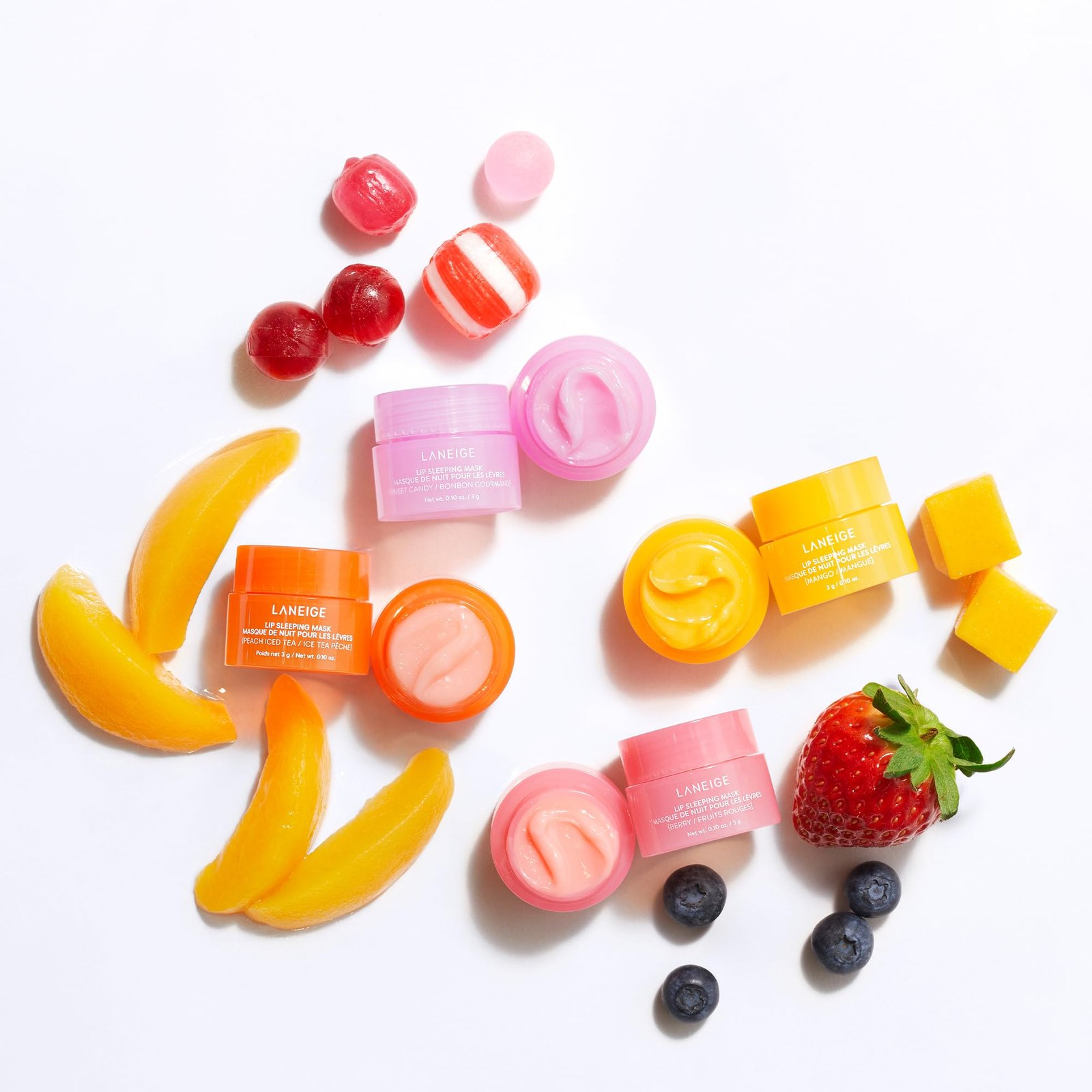 LANEIGE Dreamy Lip Kit: Lip Sleeping Mask Berry, Sweet Candy, Mango, and Peach Iced Tea, Nourish, Hydrate, Vitamin C, Shea Butter, Coconut Oil - Image 9