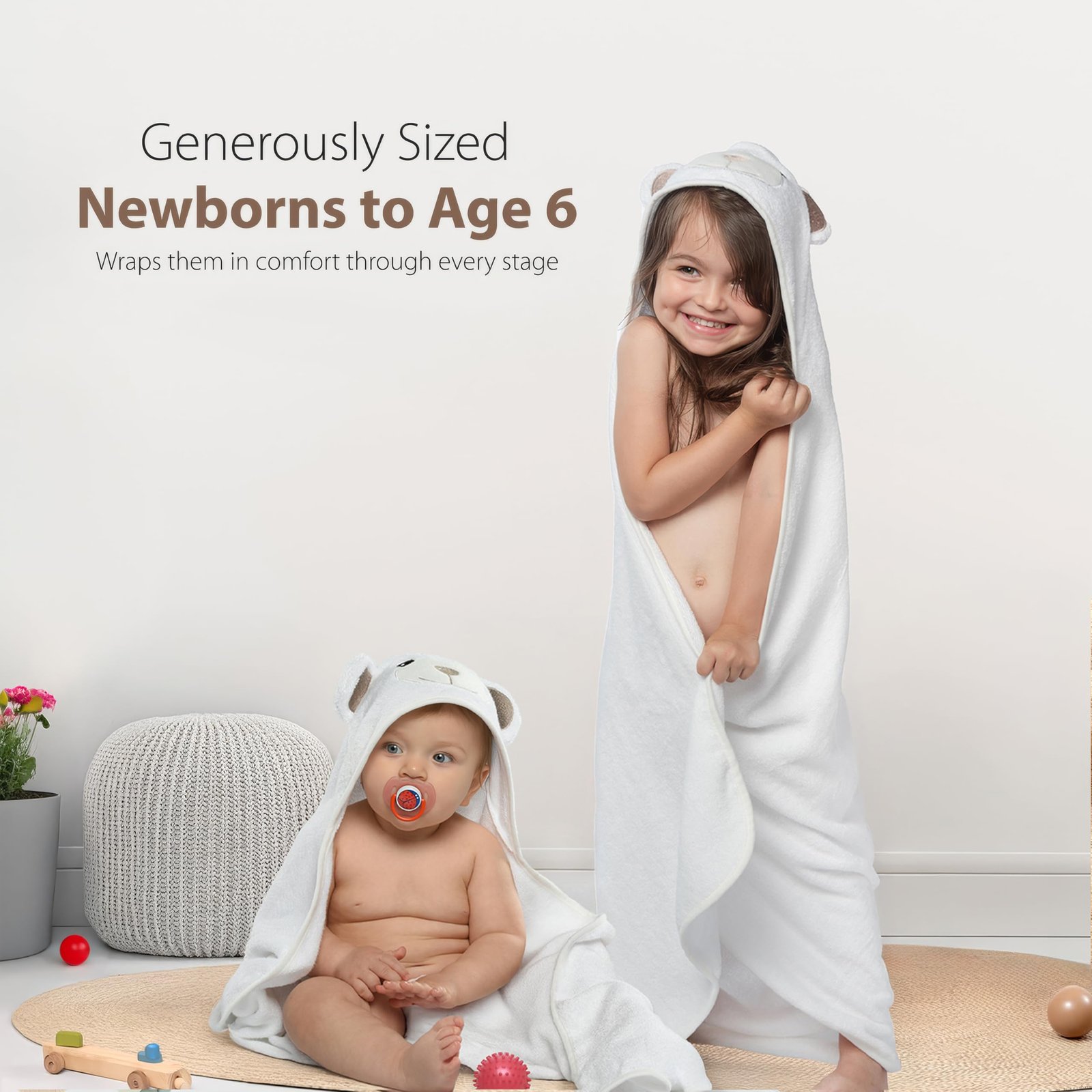 Premium Ultra Soft Organic Bamboo Baby Hooded Towel with Unique Design – Hypoallergenic Baby Towels for Infant and Toddler – Suitable as Baby Gifts - Image 8