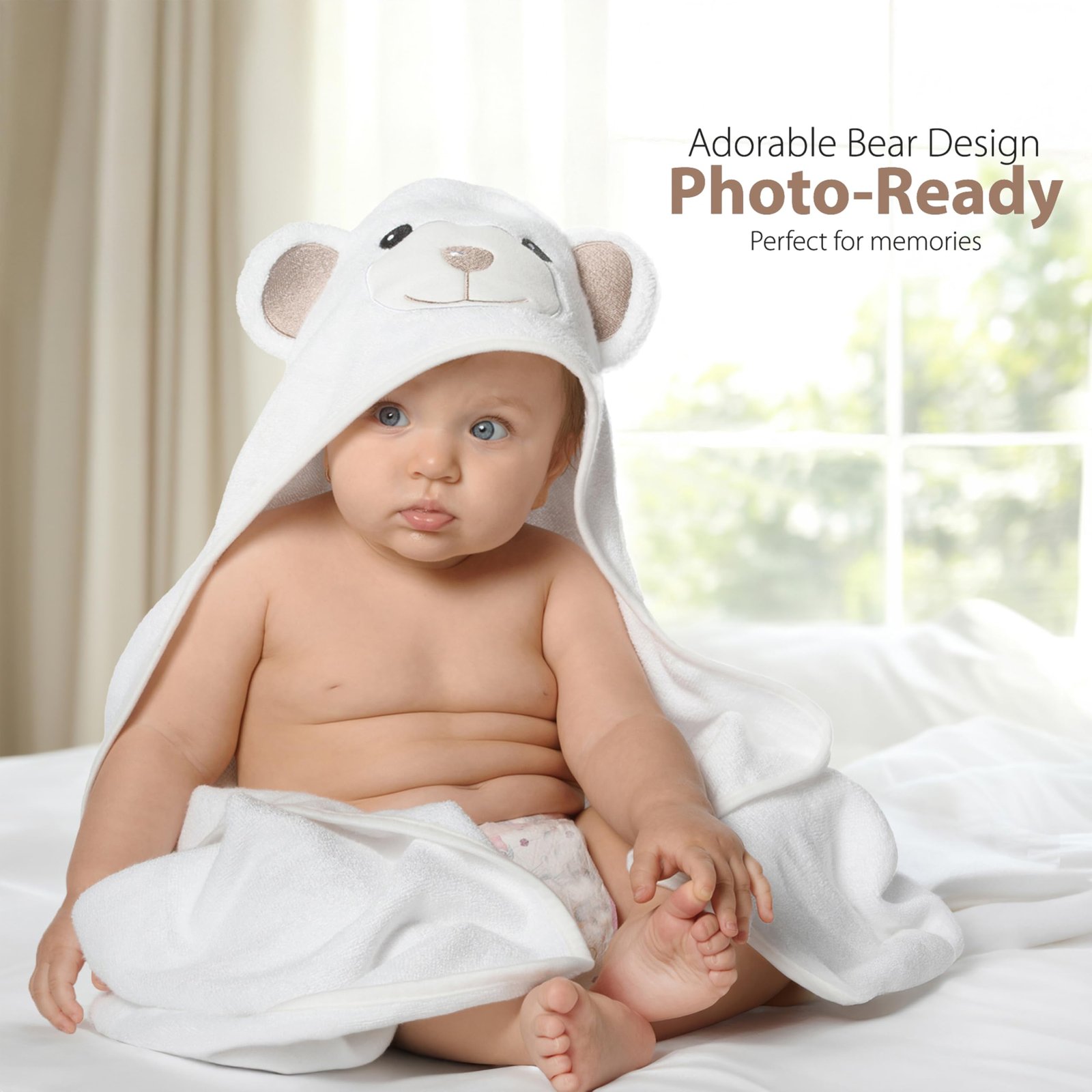 Premium Ultra Soft Organic Bamboo Baby Hooded Towel with Unique Design – Hypoallergenic Baby Towels for Infant and Toddler – Suitable as Baby Gifts - Image 7