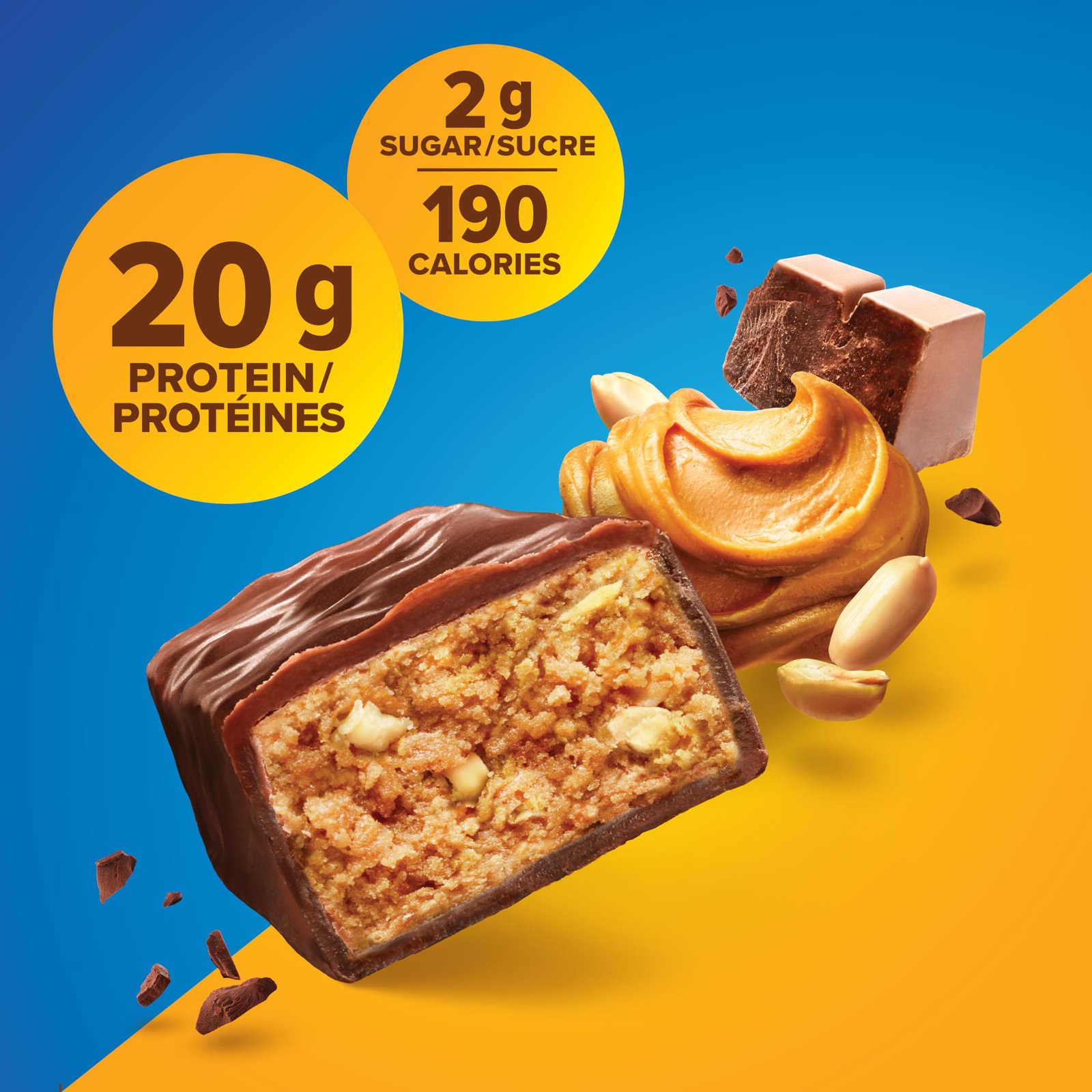 Pure Protein Bars - Nutritious, Gluten Free bar, made with Whey protein blend - low sugar snack. Deliciously satisfying. Made in Canada, Chocolate Peanut Butter (Pack of 6) - Image 4