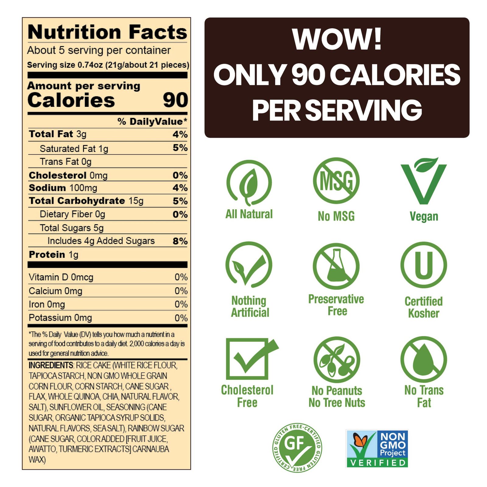 Drizzilicious Birthday Cake Mini Rice Cakes - 4oz (113g) Single Pack | Sinless Chocolatey Snack Bites - Rice Crisps Reinvented | Gluten-Free, Kosher Certified, Dairy-Free - Image 4