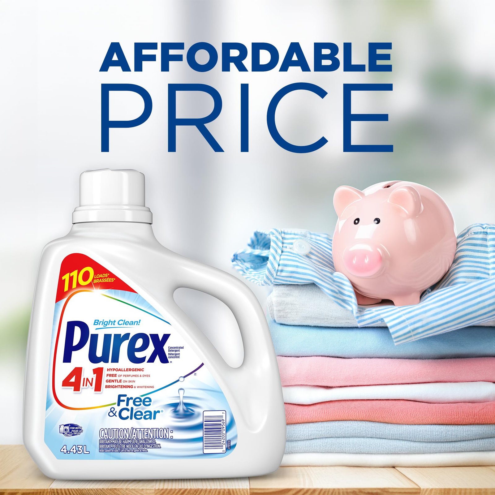 Purex Free and Clear Liquid Detergent for Sensitive Skin, 4.43 Liters (Packaging May Vary) - Image 7