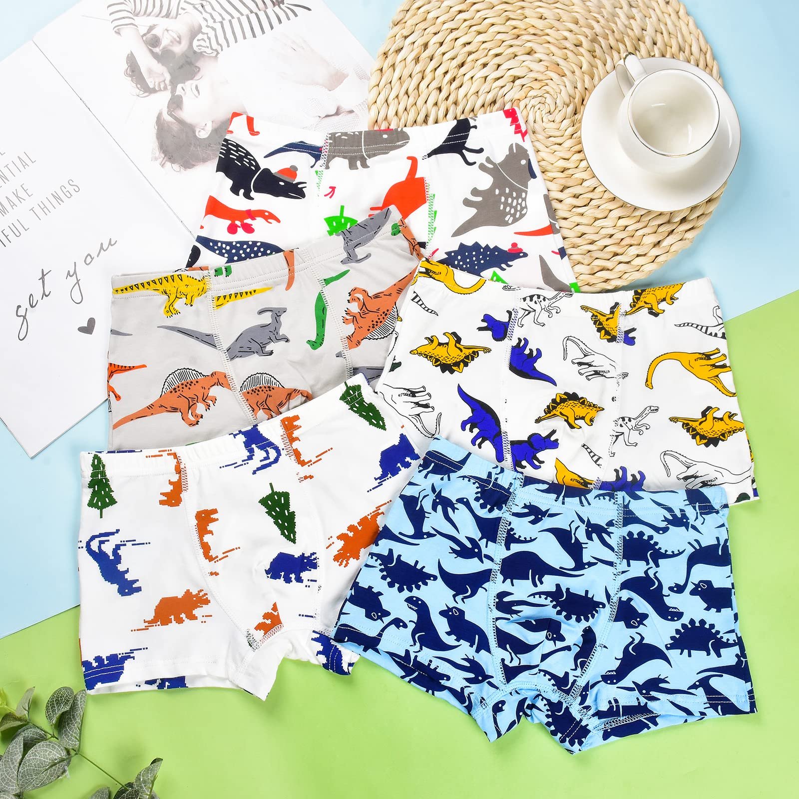 GRPSKCOS Boys Dinosaur Underwear- Pack of 5 Soft and Comfortable Boxer Shorts Briefs with Fun Colorful Dino Designs for Kids 4-6 Years Old(#1 Dinosaur,4-6 Years) - Image 7