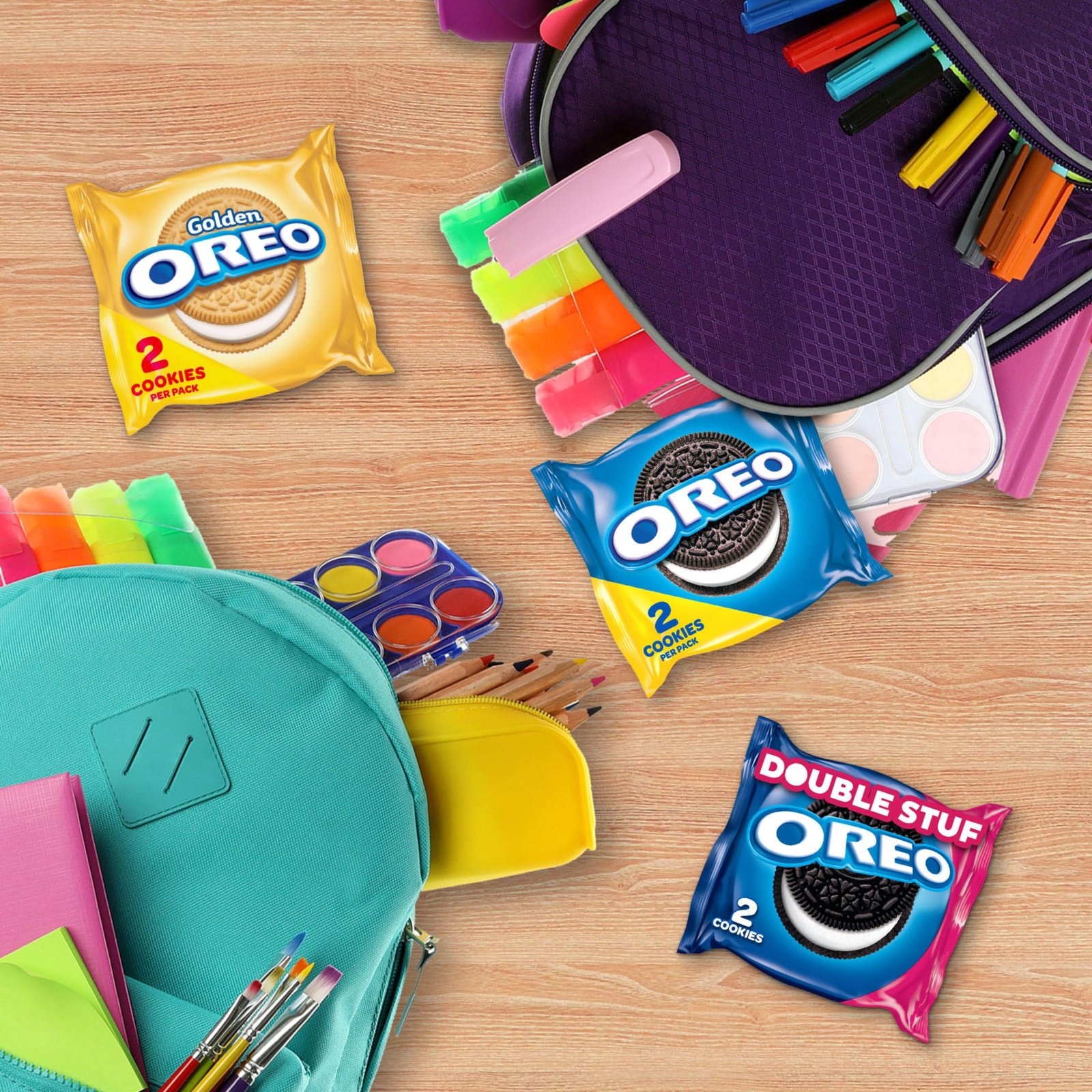 OREO, 20 Snack Packs (Individually Wrapped), 40 Cookies, School, Lunch, Travel, Gift, Birthday, Bulk Variety Pack of OREOs Original Chocolate & Double Stuf & Golden Vanilla Sandwich Cookies, 482g - Image 10