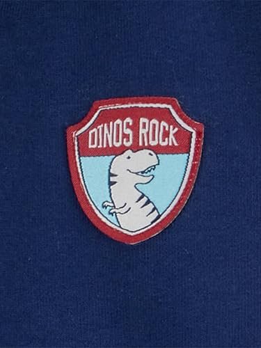 Simple Joys by Carter's Toddler Boys' 3-Piece Fleece Jacket, Long-Sleeve Shirt, and Woven Pant Playwear Set, Navy Dinosaur, 3T - Image 4