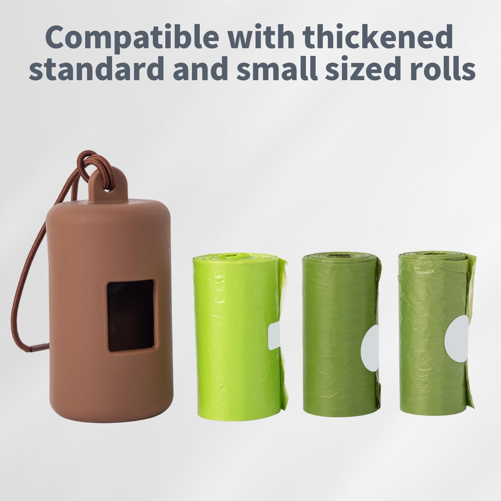 Dog Poop Bag Holder, Soft Plastic Dog Waste Bags Holder Leash Attachment Portable Dispenser for Travel, Walking, Park and Outdoor, Pet Walking Accessory 3 Pack (Black+Brown+Grey) - Image 6