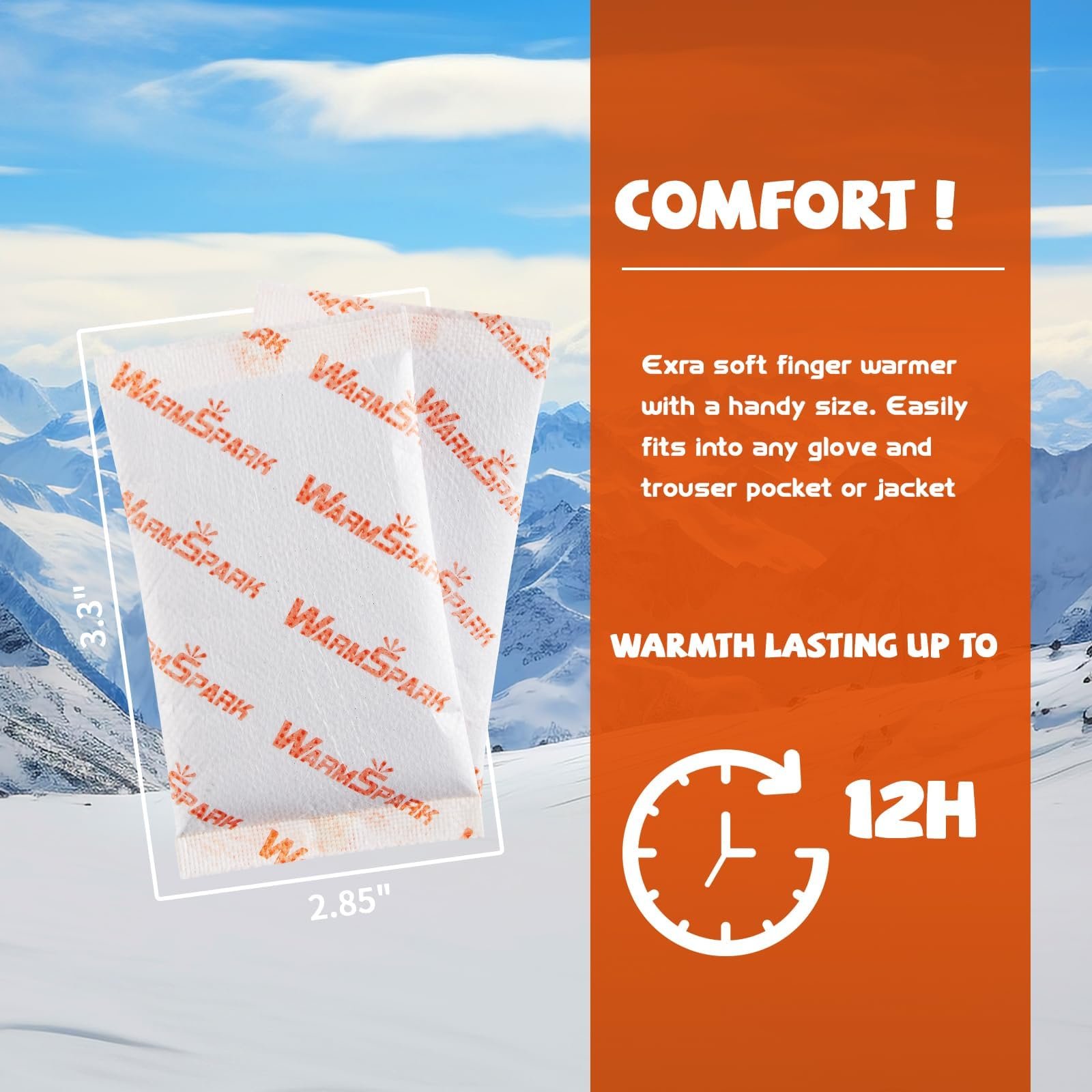 WarmSpark Hand Warmers - Long Lasting Pocket Heat Pack Camping Gloves Warmers - Up to 12 Hours of Heat (40 Pairs) - Image 4