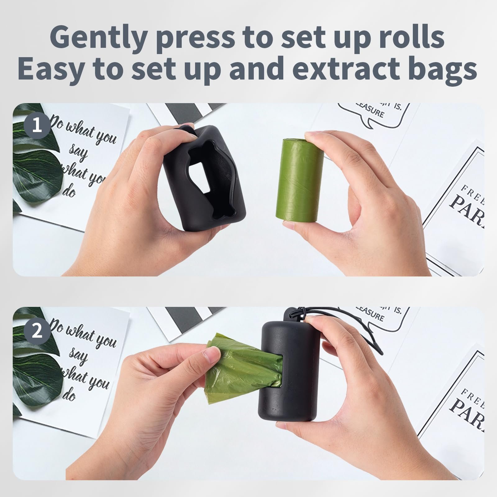 Dog Poop Bag Holder, Soft Plastic Dog Waste Bags Holder Leash Attachment Portable Dispenser for Travel, Walking, Park and Outdoor, Pet Walking Accessory 3 Pack (Black+Brown+Grey) - Image 7