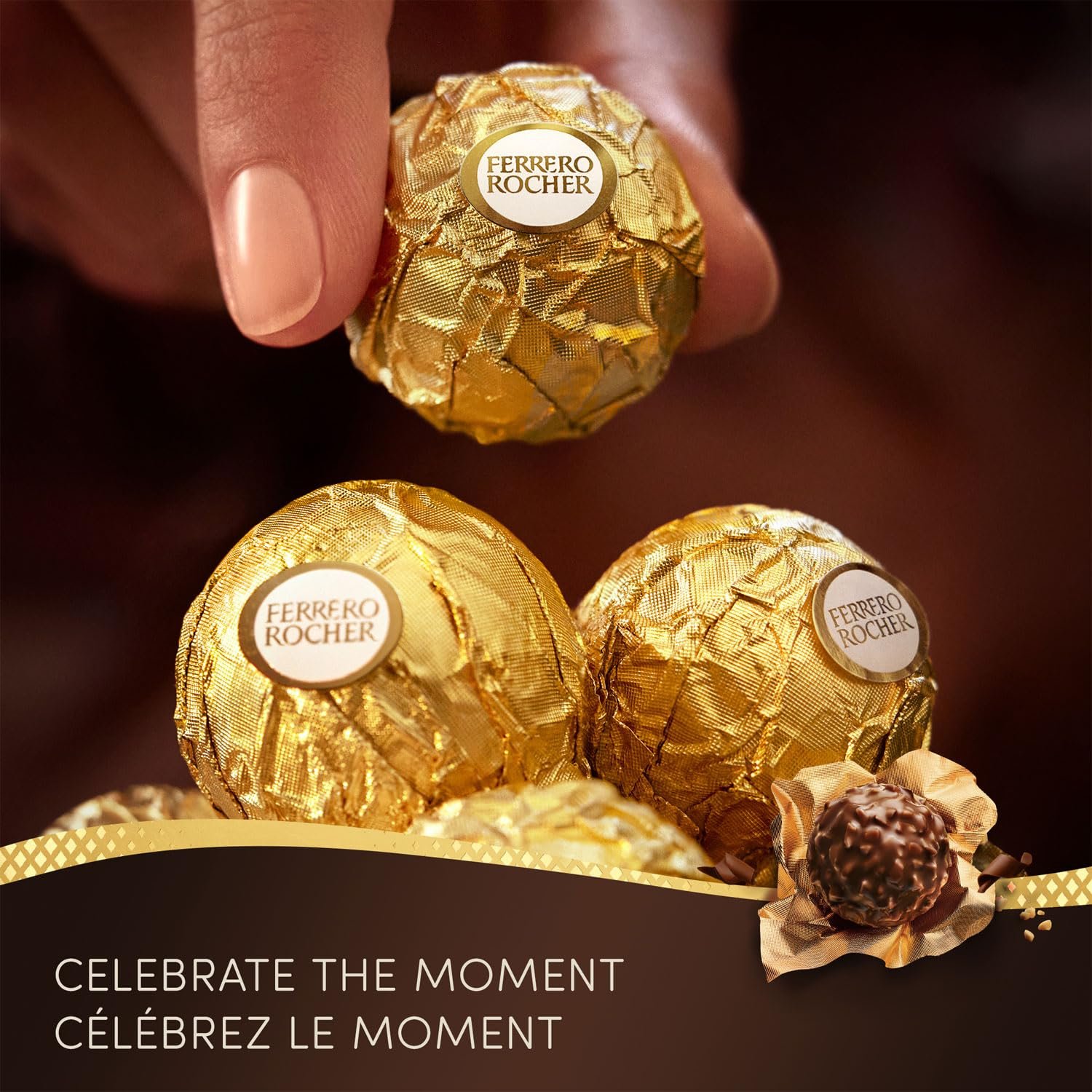 FERRERO ROCHER Fine Hazelnut Chocolate Gift Box; 16 Individually Wrapped Chocolates; 200g - Image 4