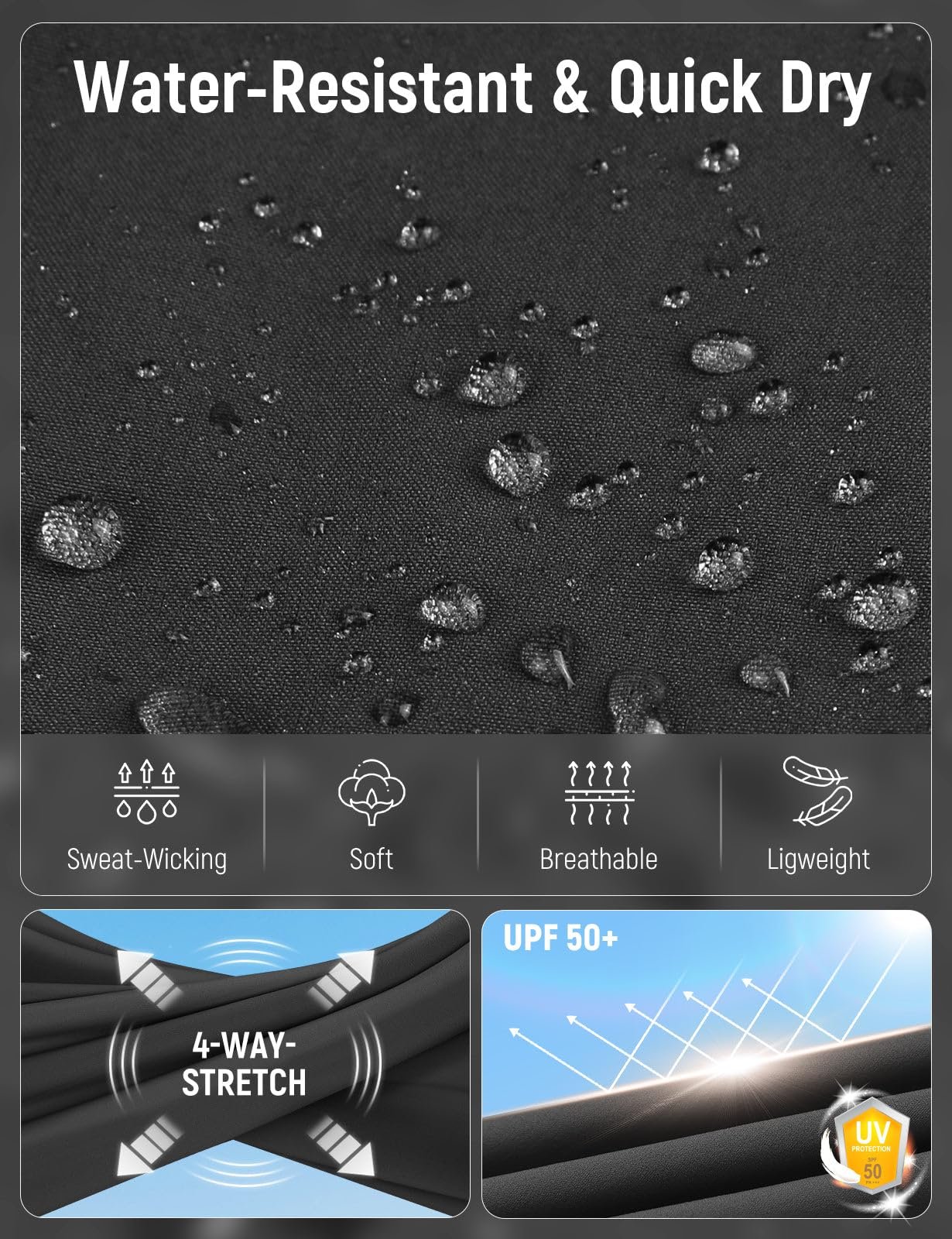 baleaf Women's Hiking Cargo Pants Quick Dry Lightweight Waterproof Rain Pants for Women Elastic Waist Outdoor Travel Joggers 29" Black L - Image 5