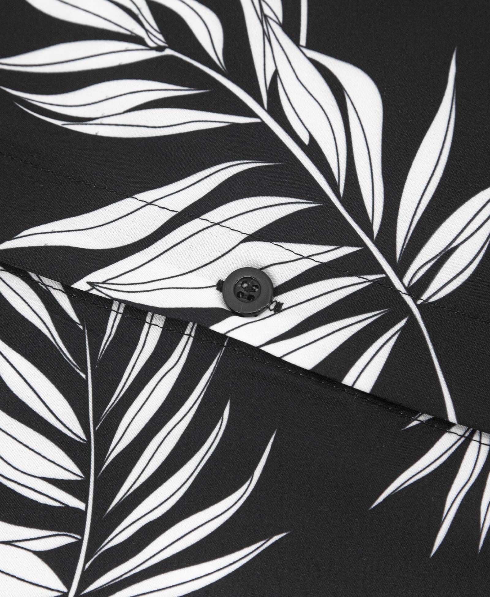 Weecreeture Big and Tall Men’s Hawaiian Shirt Tropical Print Short Sleeve Button-Down Relaxed Fit Beach Shirt for Vacation Black Palm Leaves New 3X-Large - Image 5