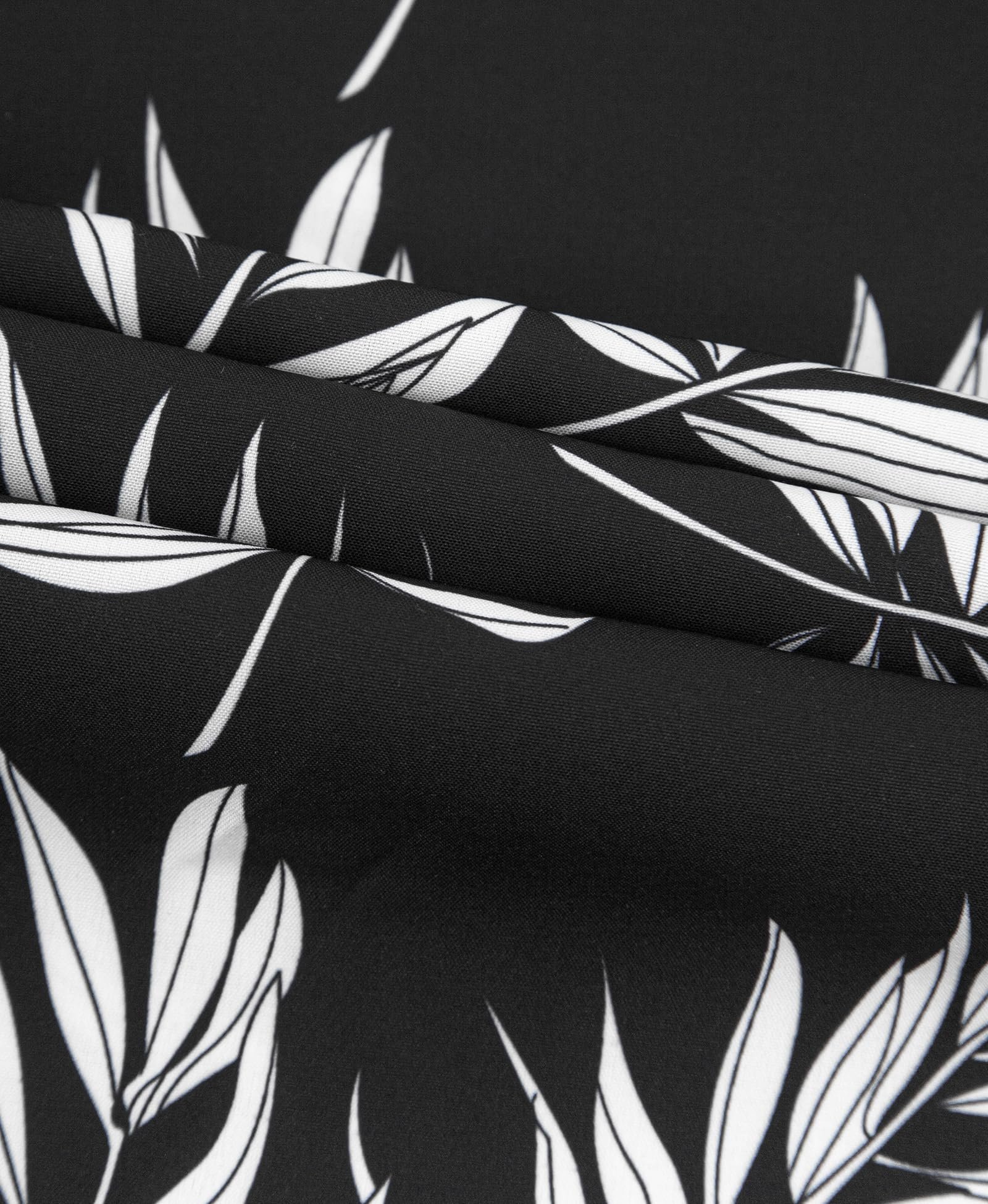 Weecreeture Big and Tall Men’s Hawaiian Shirt Tropical Print Short Sleeve Button-Down Relaxed Fit Beach Shirt for Vacation Black Palm Leaves New 3X-Large - Image 4