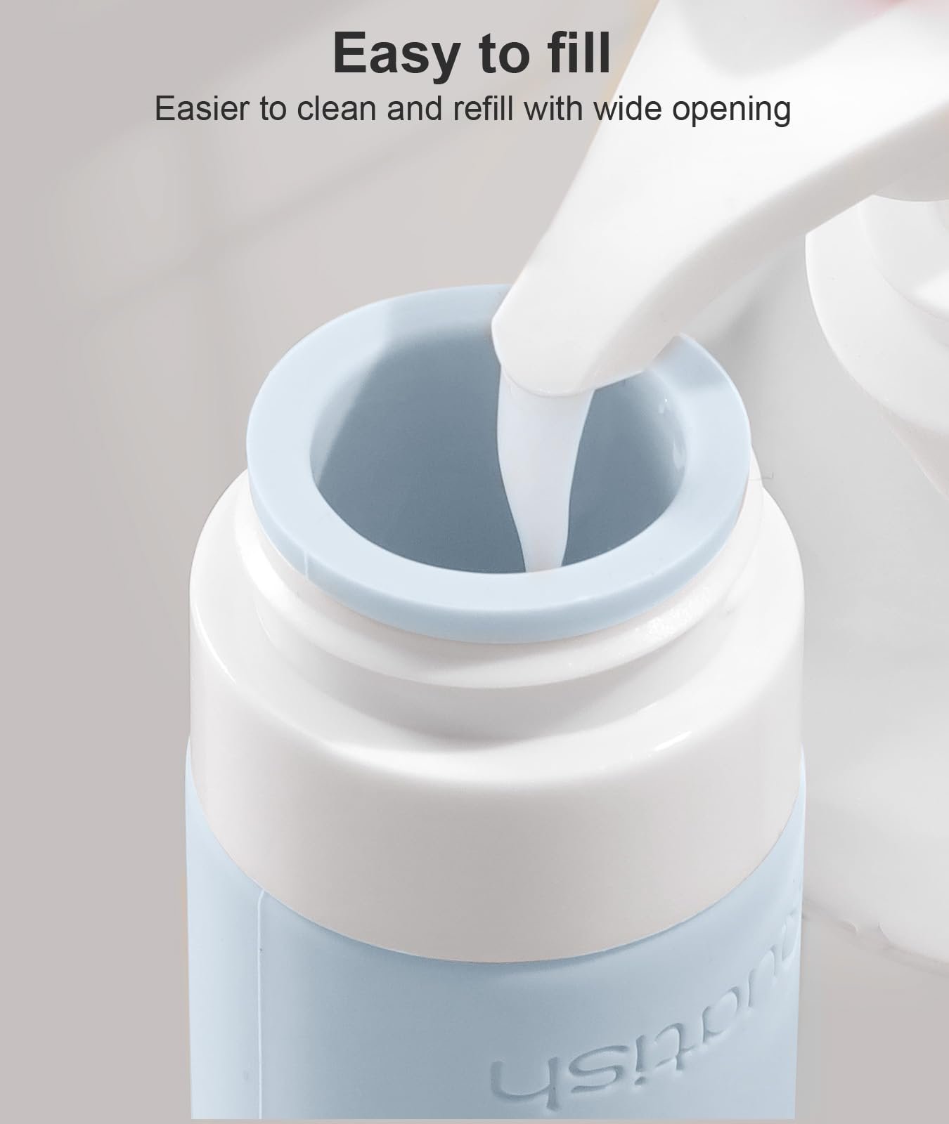 Quatish Travel Bottles for Toiletries, Original Patented Leak Proof Travel Size Toiletries, 3 oz Tsa Approved Silicone Containers, Shampoo and Conditioner Bottles, Travel Essentials, Grey - Image 5