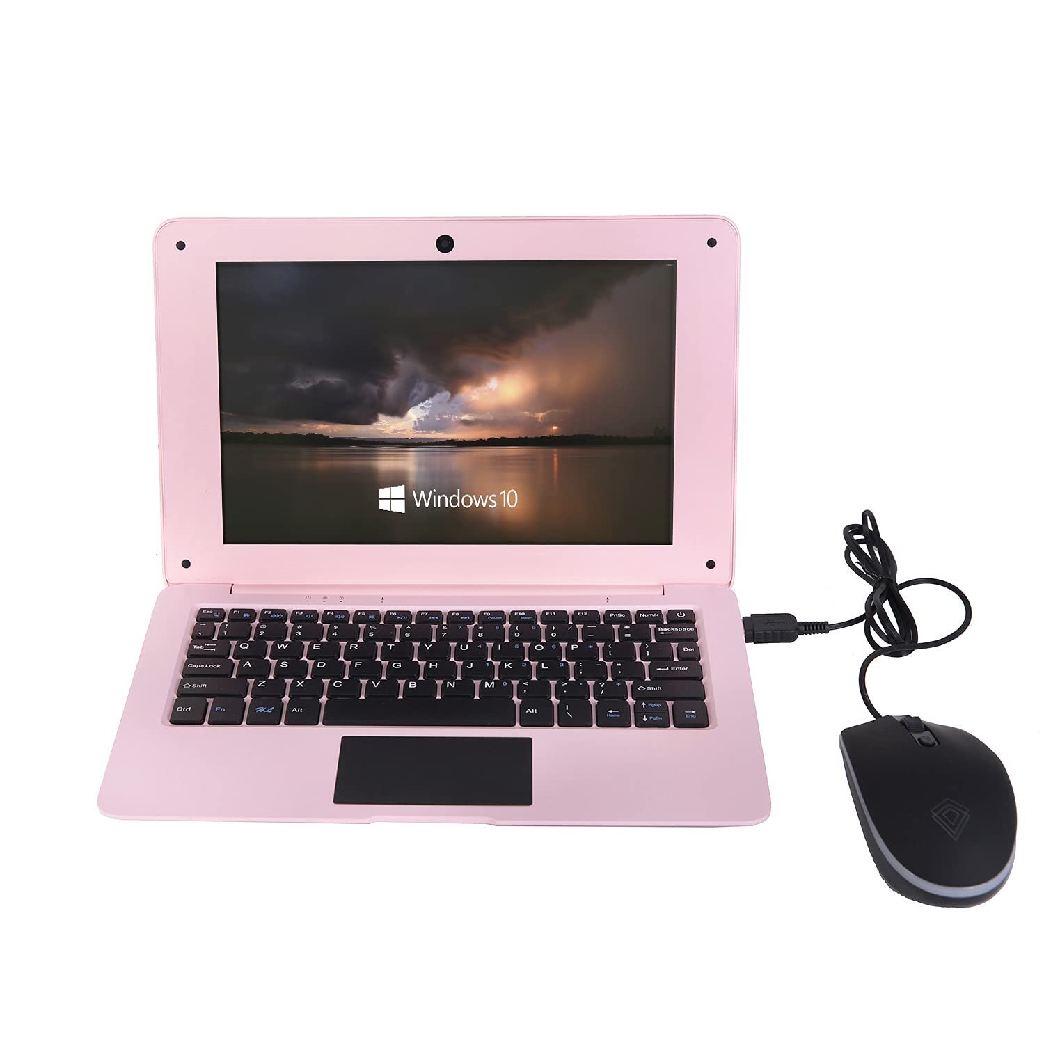 Goldengulf Windows 10 Computer Laptop Mini 10 Inch 32GB Ultra Thin and Light Netbook Quad Core CPU PC HDMI WiFi USB YouTube (Light Pink) - Image 3