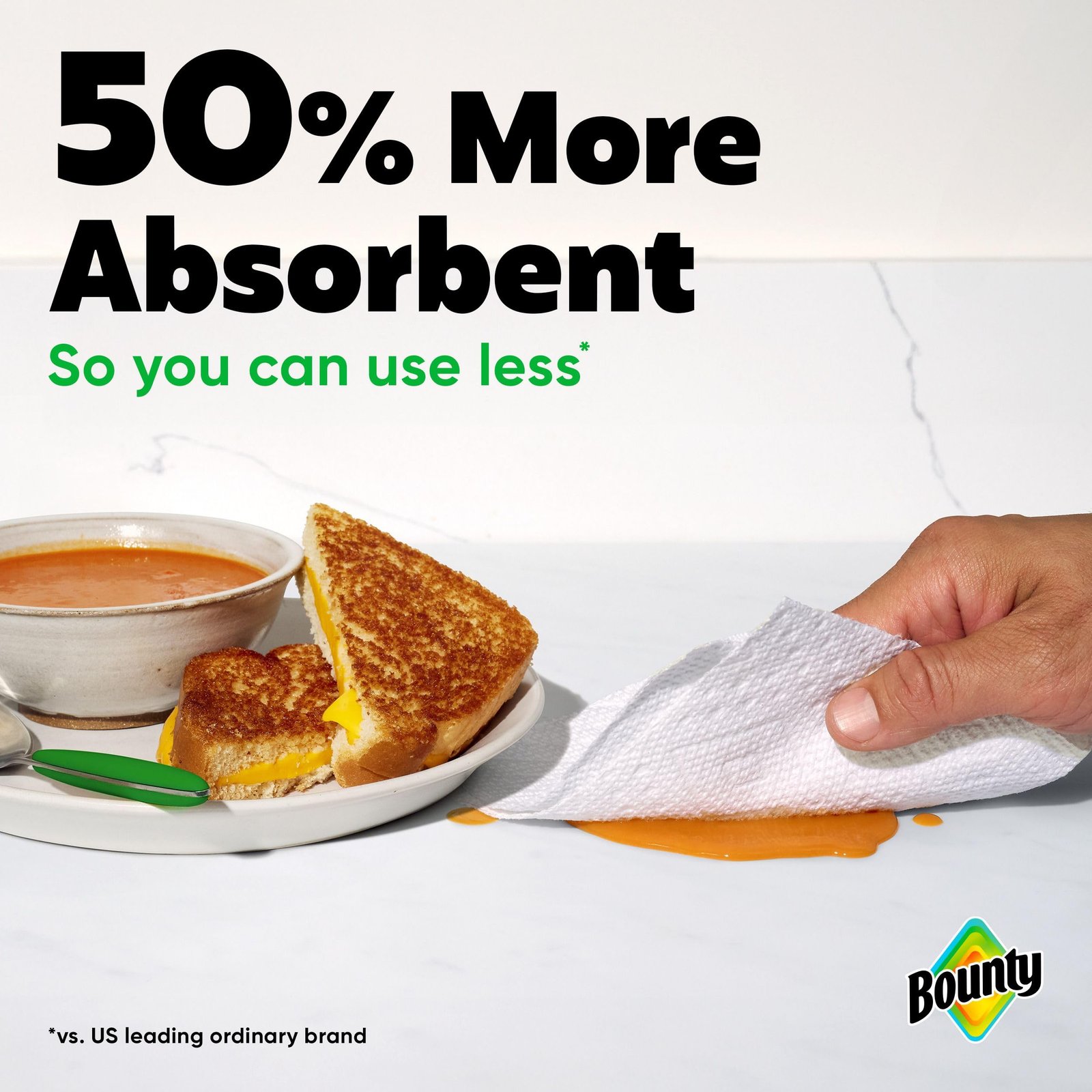 Bounty Paper Towels Select-A-Size White, 8 Double Plus Rolls = 20 Regular Rolls - Image 13