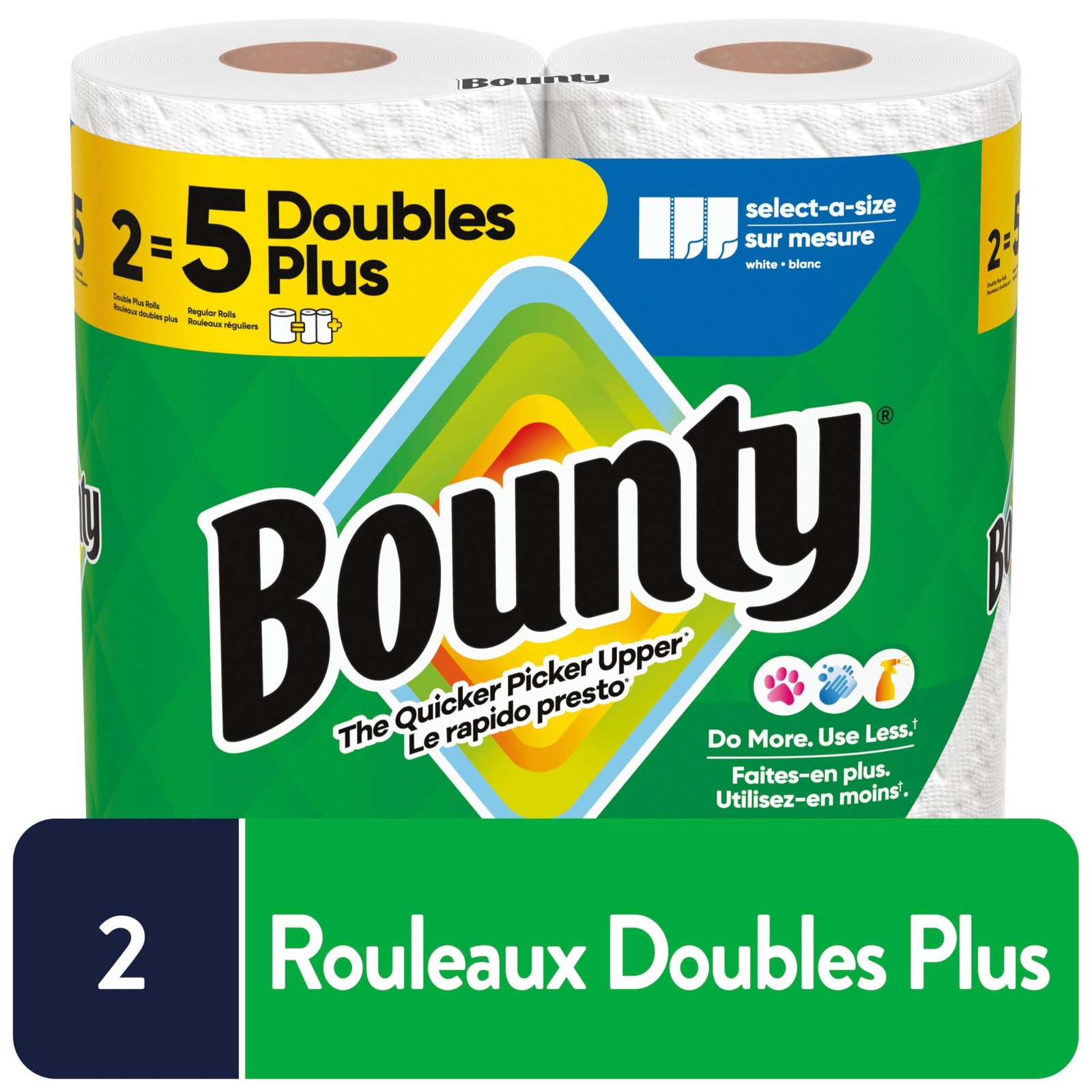 Bounty Paper Towels Select-A-Size White, 8 Double Plus Rolls = 20 Regular Rolls - Image 16