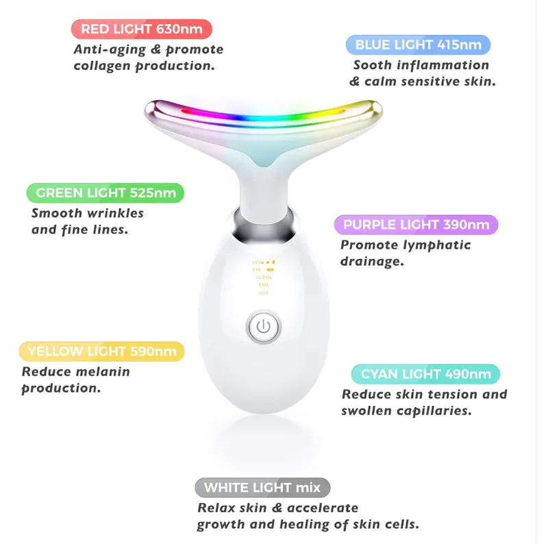 7 Colors Face Neck Massager Household Lifting And Firming Facial Electric Introduction Beauty Massage Face Care Tools 04 - Image 3