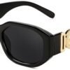 FEISEDY Small Square Sunglasses for Women Men Vintage Trendy Irregular Sunglasses B2322  - Colour Name : 001 Black Frame/Gray Lens - Lens width : 54 Millimeters