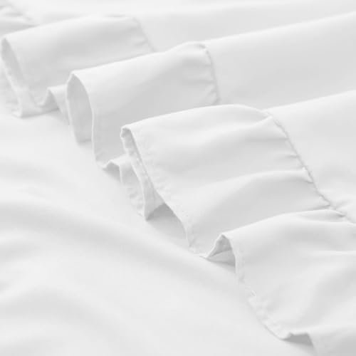 Ruffle Pillow Cases 18x18 Inches, White Square Ruffled Pillow Covers Set of 2, Microfiber Wrinkle Resistant Pillow Shams with Envelope Closure for Sofa Bed Living Room (White, 18" x 18" (Pack of 2)) - Colour Name : White - Size : 18" x 18" (Pack of 2) - Image 3