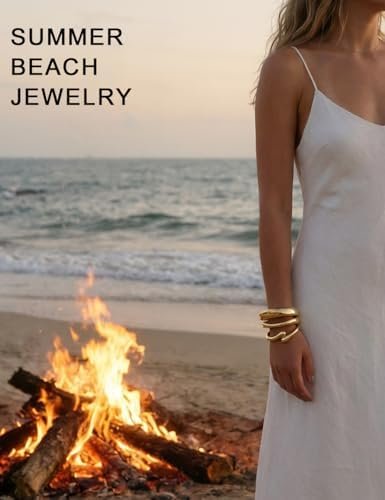 Chunky Gold Bangle Bracelets for Women, Dainty 14k Gold Plated Big Stackable Bangles Set, Trendy Cuff Bracelet Stack Fashion Jewelry Gifts (A1 gold bangles) - Colour Name : A1: Gold Bangles - Image 7