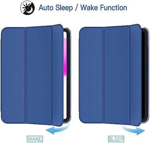 JETech Case for iPad (A16) 11th Generation 11 Inch 2025 / iPad 10th Generation 10.9 Inch 2022, Slim Smart Cover with Hard PC Translucent Back, Supports Touch ID, Auto Wake/Sleep - Colour Name : Navy Blue - Image 6