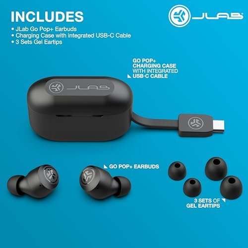 JLab Go Air Pop+ True Wireless Earbuds - Compact, Powerful Audio - Colour Name : Black - Style : Pop+ - Image 6