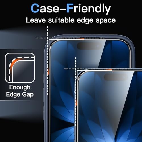 JETech Screen Protector for iPhone 17 6.3-Inch, Tempered Glass Film with Easy Installation Tool, 9H Hardness, Case-Friendly, 3-Pack - Size : iPhone 17 - Image 7