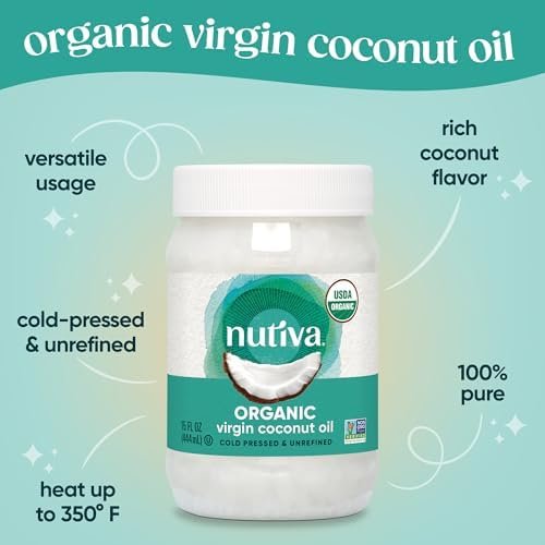 Nutiva Organic Coconut Oil, 444 ml - USDA Organic Cold Pressed Unrefined Extra Virgin Coconut for Cooking, Skin, Hair, Massage, and Oil Pulling. Contains Natural MCT - Size : 0.444 l (Pack of 1) - Image 3
