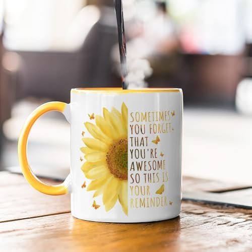Yanprint Inspirational Gifts For Women, Motivational Sunflower Mug, Encouragement Gifts for Teacher Coworker Friends Boss Sister Daughter Birthday Mothers Day 11OZ - Image 6