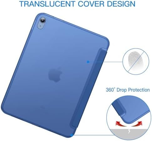 JETech Case for iPad (A16) 11th Generation 11 Inch 2025 / iPad 10th Generation 10.9 Inch 2022, Slim Smart Cover with Hard PC Translucent Back, Supports Touch ID, Auto Wake/Sleep - Colour Name : Navy Blue - Image 4
