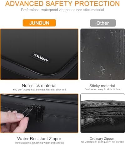 JUNDUN Fireproof Document Organizer Box with Accordion - Size : L with Aluminum Foil - Colour Name : Black - Image 6