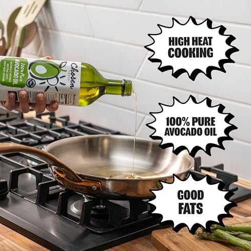 Chosen Foods 100% Pure Avocado Oil 25.3 oz, Non-GMO, for High-Heat Cooking, Frying, Baking, Homemade Sauces, Dressings and Marinades, - Size : 7.0 x 7.0 x 28.6 cm (Pack of 2) - Style : Avocado Oil - Image 4