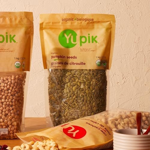 Yupik Organic Raw Pumpkin Seeds, No Shell, 1 kg, Gluten-Free, Non-GMO, Kosher, Vegan, Shelled Pepitas, Salt-Free, Plant-Based Protein, Source of Fiber, Healthy Snacks, Ideal for Baking & Topping - Size : 1 kg (Pack of 1) - Style : Pumpkin Seeds - Image 4