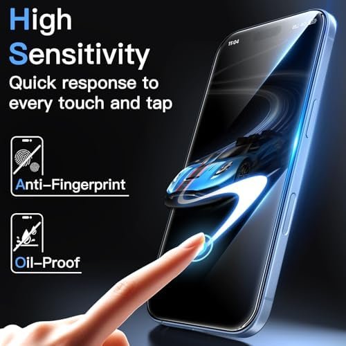 JETech Screen Protector for iPhone 17 6.3-Inch, Tempered Glass Film with Easy Installation Tool, 9H Hardness, Case-Friendly, 3-Pack - Size : iPhone 17 - Image 6