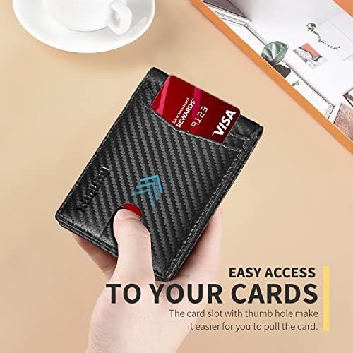 RUNBOX Slim Wallet for Men Bifold Credit Card Holder - Colour Name : Carbon Black N Green-15 Slots - Image 5