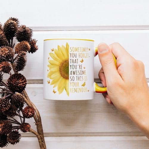 Yanprint Inspirational Gifts For Women, Motivational Sunflower Mug, Encouragement Gifts for Teacher Coworker Friends Boss Sister Daughter Birthday Mothers Day 11OZ - Image 4