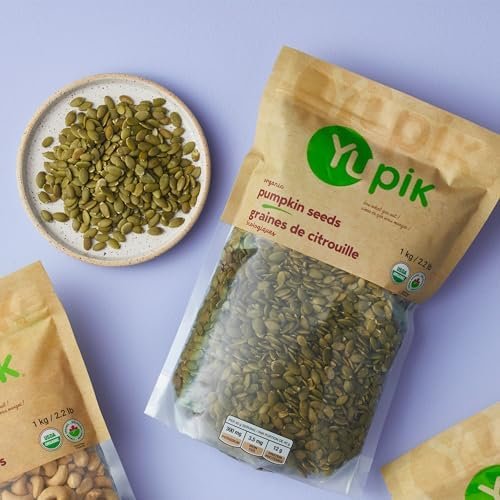 Yupik Organic Raw Pumpkin Seeds, No Shell, 1 kg, Gluten-Free, Non-GMO, Kosher, Vegan, Shelled Pepitas, Salt-Free, Plant-Based Protein, Source of Fiber, Healthy Snacks, Ideal for Baking & Topping - Size : 1 kg (Pack of 1) - Style : Pumpkin Seeds - Image 5