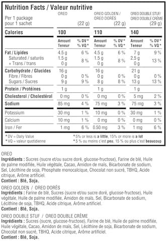 OREO, 20 Snack Packs (Individually Wrapped), 40 Cookies, School, Lunch, Travel, Gift, Birthday, Bulk Variety Pack of OREOs Original Chocolate & Double Stuf & Golden Vanilla Sandwich Cookies, 482g - Flavour Name : Assorted - Size : 482 g (pack of 20) - Image 3