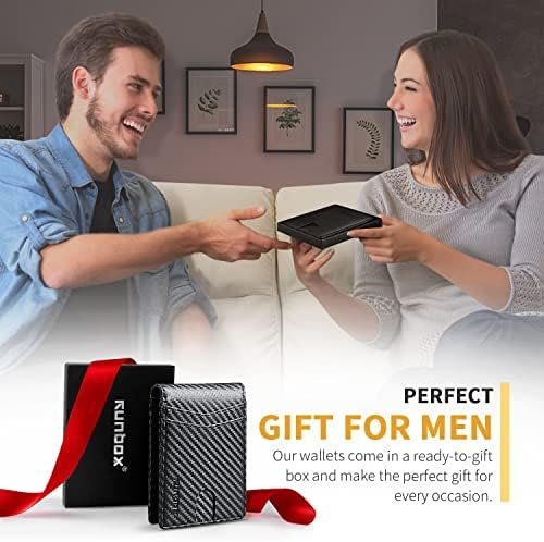 RUNBOX Slim Wallet for Men Bifold Credit Card Holder - Colour Name : Carbon Black N Green-15 Slots - Image 7