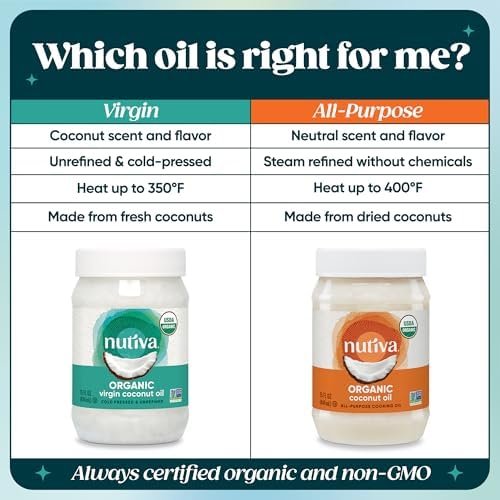 Nutiva Organic Coconut Oil, 444 ml - USDA Organic Cold Pressed Unrefined Extra Virgin Coconut for Cooking, Skin, Hair, Massage, and Oil Pulling. Contains Natural MCT - Size : 0.444 l (Pack of 1) - Image 9