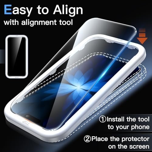 JETech Screen Protector for iPhone 17 6.3-Inch, Tempered Glass Film with Easy Installation Tool, 9H Hardness, Case-Friendly, 3-Pack - Size : iPhone 17 - Image 4