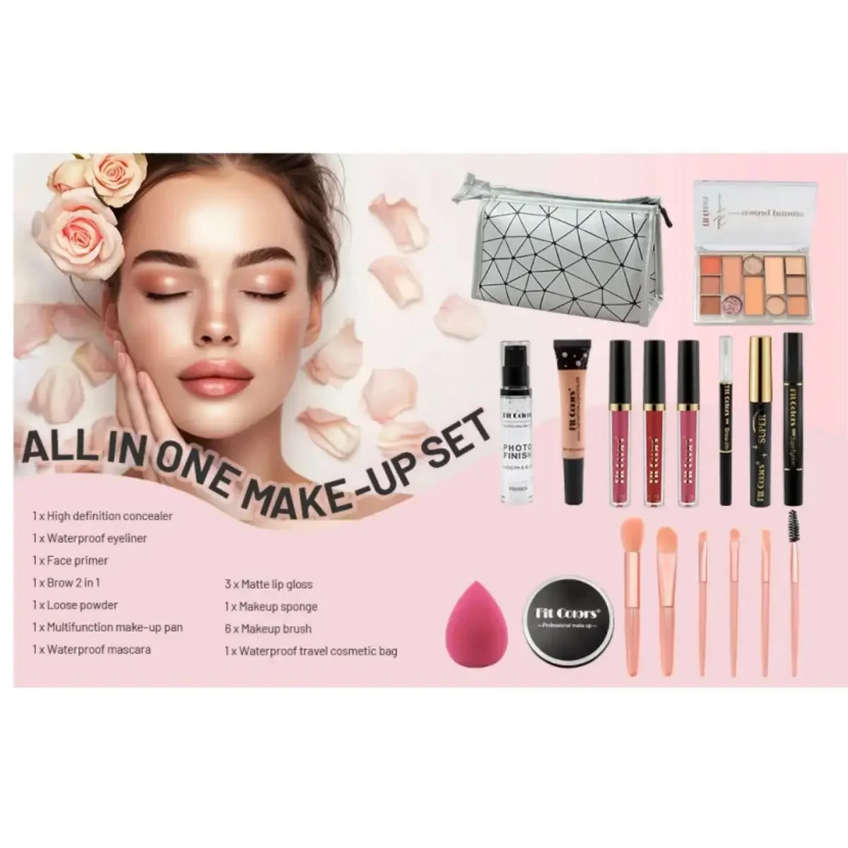 Korean Waterproof Makeup Kit Professional Long Lasting Cosmetics Set For Women All In One Complete Collection - Image 3