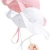 FURTALK Baby Sun hat Summer Beach Hats with UPF 50+ Sun Protection Wide Brim - Colour Name : White+pink - Size : 6-24 Months