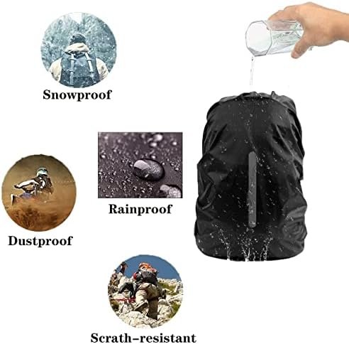 2 Pack Waterproof Rain Cover for Backpack, Backpack Rain Cover with Reflective Strip - Colour Name : 1 Pcs Black + 1 Pcs Yellow - Size : S (For 15L-25L backpack ) - Image 4