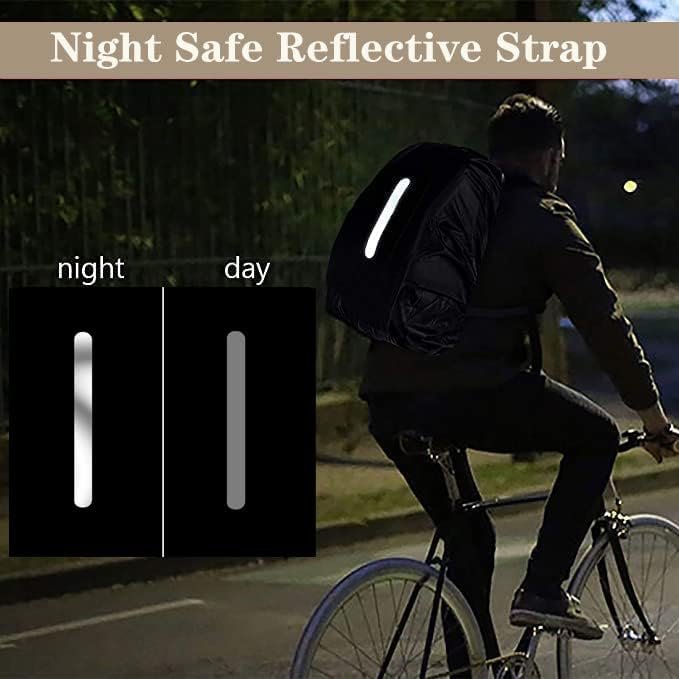 2 Pack Waterproof Rain Cover for Backpack, Backpack Rain Cover with Reflective Strip - Colour Name : 1 Pcs Black + 1 Pcs Yellow - Size : S (For 15L-25L backpack ) - Image 3