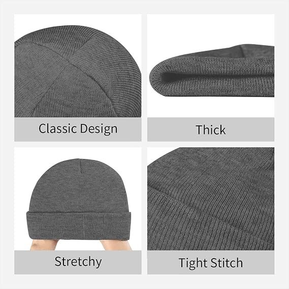 I Love Patagonia Beanie Hat for Men Women Winter Knit Cuffed - Colour Name : Deep Heather - Image 3