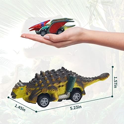 Dinosaur Toy Pull Back Cars, 6 Pack Dino Kids Toys for 3 Year Old Boys and Toddlers, Boy Toys Pull Back Toy Cars for Age 3,4,5 and Up - Style : Dinosaur Toys 4Pack - Image 3
