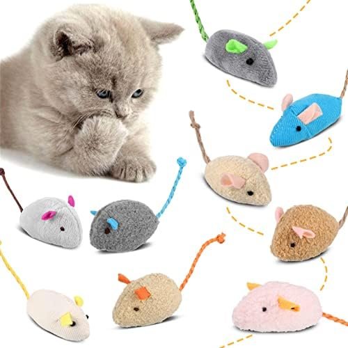 Chef Vinny 9 Pcs Cat Mouse Toys, Catnip Cat Toys : Colour Name: Dark Gray Brown Gray Beige Light White Blue Pink - Image 5