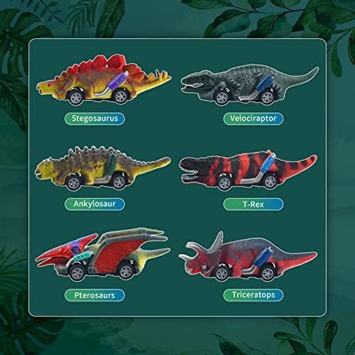 Dinosaur Toy Pull Back Cars, 6 Pack Dino Kids Toys for 3 Year Old Boys and Toddlers, Boy Toys Pull Back Toy Cars for Age 3,4,5 and Up - Style : Dinosaur Toys 4Pack - Image 4