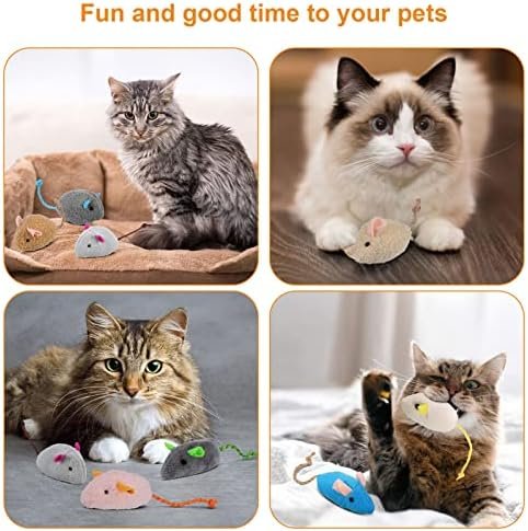 Chef Vinny 9 Pcs Cat Mouse Toys, Catnip Cat Toys : Colour Name: Dark Gray Brown Gray Beige Light White Blue Pink - Image 6